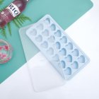 21 Grids Ice Block Mold Heart Shape Ice Tray Silicone DIY Handmade Ice Cream Chocolate Making Mould with Lid blue