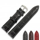 22/20/18/16mm Men Women PU Leather Strap Bamboo Pattern Wrist Watch Band Replacement 16mm black