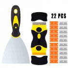 22pcs/set Mini Double Sided Metal  Spatula With Replaced Blades Wall Glue Sticker Residue Cleaning Tool Kit 22pcs/set