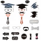 [US Direct] 24 Pcs DIY Creative Photo Booth Props Kit Graduation Party Decorations for Graduates