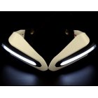 2PCS <span style='color:#F7840C'>Motorcycle</span> Handguards Modified Handle Windshield 1.5cm Handlebars LED Light Wind Shield white