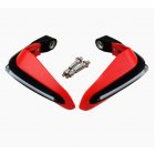 2PCS <span style='color:#F7840C'>Motorcycle</span> Handguards Modified Handle Windshield 1.5cm Handlebars LED Light Wind Shield red