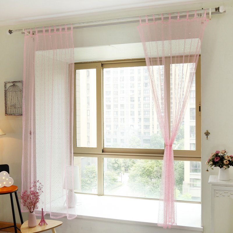 2PCS Stylish Sequins Window Screening Pretty Curtain for Living Room Bedroom Study Kid's Room Decoration Insert A Rod to Install