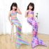 2Pcs set Girl Kid Swimsuit Halter Bra   Mermaid Tail Colorful Split Swimwear for 3 12Y C L
