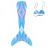 2Pcs set Girl Kid Swimsuit Halter Bra   Mermaid Tail Colorful Split Swimwear for 3 12Y C L