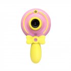 2inch Cartoon Lollipop Digital Camera Mini HD Dual Lens Children Cute Camcorder Kid Gift Pink