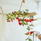 2m 20led Artificial Rose Flower Rattan Light Fake Flowers Lights String For Home Wedding Decoration red