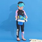 2pcs Children Split Swimwear Long Sleeves Sunscreen Breathable Quick-drying Beach Swimsuit For Girls Boys Colorful XL
