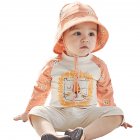 2pcs Kids One-piece Sunscreen Swimwear With Swimming Cap Cute Cartoon Quick-drying Swimsuit For Boys Girls Lion 3-4Y 4