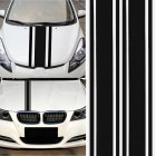 2pcs/set 72 inch x3 inch DIY Black Car Body Vinyl Racing Stripe Pinstripe Decal Stickers black