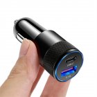 3.1a 15w Car Charger Usb Pd Aluminum Alloy Cigarette Lighter Adapter Car Auto Replacement Battery Fast Charger black