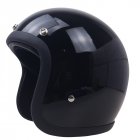 3/4 Glass Fiber High Strength Vintage Motorcycle Helmet  Bright black L