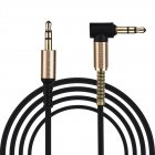 3.5mm Jack Audio Cable TPE Male to Male 90° Aux Cable 1m/3.28 inch black