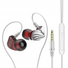 3.5mm Sports Earphones In-ear Wired Gaming Earbuds Stereo Music Headphone For Computer Phones Tablets Silver Red (3.5mm)
