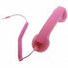 3.5mm Universal Phone Telephone Radiation-proof Receivers Cellphone Handset Classic Headphone MIC Microphone Pink