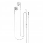 3.5mm Wired In-line Earphones Subwoofer Headphones Semi-in-ear Earbuds With Microphone Calling Headset White