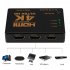3 Port HDMI Splitter Switcher 3 In 1 Out Hub Box  Remote Auto Switch 1080P HD  black 3 ports