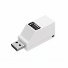 3 Ports USB 2.0/3.0 Mini High Speed Hub Ultra Thin Data Transmission Adapter White 3.0