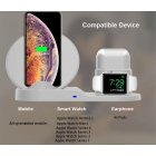 White 3 in 1 Fast Wireless Charger for iPhone