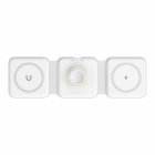 3-in-1 Folding Magnetic Wireless Charger Touch-control Night Light 15w Fast Charging Station For Phone Watch Headphones White