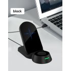 3-in-1 Multifunctional Wireless Fast Charger For Phone Watch Headset Desktop Wireless Charging Base black