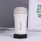 304 Stainless Steel Vacuum  Cup Portable Water Bottle Double-drink Vacuum Coffee Cup White