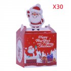 30pcs Cartoon Merry Christmas Treat Boxes for Candy Biscuit Gift Packaging Box