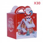 30pcs Cartoon Merry Christmas Treat Boxes for Candy Biscuit Gift Packaging Box