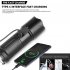30w Led Flashlight 5 Levels 1500 1800 Lumens Telescopic Zoom Super Bright Digital Display Torch Hand Lantern Black