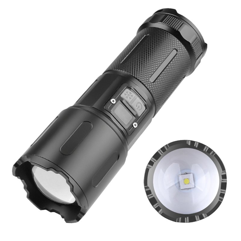 30w Led Flashlight 5 Levels 1500-1800 Lumens Telescopic Digital Display Torch