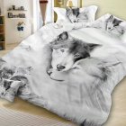 3D Double Wolf Printing Theme Bed Set
