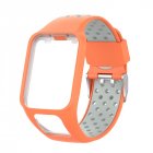 Replacement Silicone Pure Color Watch Strap For TomTom Runner 2 / 3 Breathable Band for Golfer2 Adventunrer Universal Sport Smart Watch Wristband Watch Accessories Orange gray