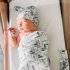 3Pcs Set Newborn Printing Infant Swaddle Towel Cap Hair Band Set Love heart 80 80