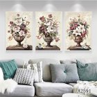 3Pcs/Set Paint Flowers Canvas  Painting Print Wall  Art  Picture Living  Room  Decoration Style One_30x40cm
