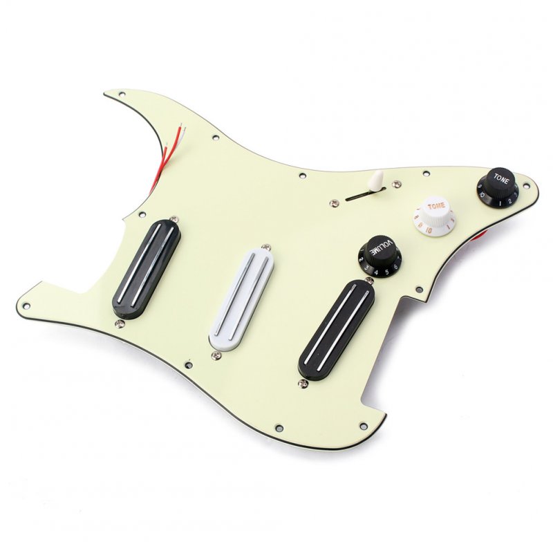 3Ply Loaded Pickguard Set with Dual Rail Pickup for 11 Hole Electric Guitar Music Instrument Accessories Mint Green