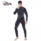 3mm Neoprene Wetsuit One-Piece Close Body Diving Suit for Men Scuba Dive Surfing Snorkeling Spearfishing Plus Size black_S