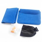 3pcs/set Portable Travel  Set Comfortable Ultralight Eye Cover + Earplugs + Inflatable Square Air Pillow For Outdoor Camping Hiking as picture show