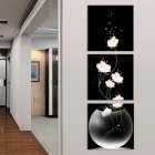 3pcs/set Unframed Vase with Flowers Canvas Porch Corridor Frameless Vertical Home Decoration Wall Paintings Pink_60X60cm