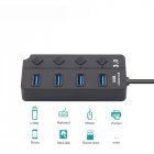 4/7 Port USB 3.0 Hub 5Gbps High Speed On/Off Switches AC Power Adapter for PC 4-port with UK plug
