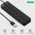 4 7 Port USB 3 0 Hub 5Gbps High Speed On Off Switches AC Power Adapter for PC 4 ports