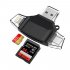 4 in 1 Card Reader for Lightning Micro USB USB3 0 Type C Interface for iPhone iPad Android Mac Smartphones black