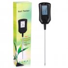 4-in-1 Soil Tester Temperature Humidity Sunlight Ph Value Acid-base Soil Monitor For Gardening Plants black