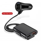 40w 8a Qc3.0 Fast Car Charger 1 To 4 Front Rear Seat Quick Charging Adapter 4 Usb Multi-port Charge With Cable black