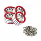 4PCS 1.9 inch Metal Beadlock Wheel Rim for 1:10 RC Crawler Traxxas Hsp Redcat Rc4wd Tamiya Axial Scx10 D90 Hpi Tire Accessories Silver