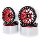 4PCS Aluminum 2.2 Beadlock Wheel Rims for1/10 RC Rock Crawler Axial SCX10 RR10 Wraith 90048 90018 Traxxas TRX4 TRX-6 Red inner circle