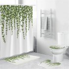 4Pcs/Set Shower Curtain 180*180cm Non-Slip Rug Toilet Lid Cover Bath Mat for Bathroom yul-2168