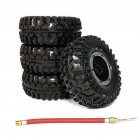 4pcs 2.2 Inch Inflatable Beadlock Tire Air Pneumatic Wheel For 1/10 RC Crawler Truck Car Silver