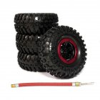 4pcs 2.2 Inch Inflatable Beadlock Tire Air Pneumatic Wheel For 1/10 RC Crawler Truck Car red