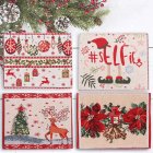 4pcs Christmas Cartoon Knitted Placemats Insulated Table Mats
