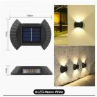 4pcs Led Outdoor Solar Lamp Intelligent Sensor Waterproof Automatic Garden Decorative Light Wall Lamp 8LED [Warm Light]